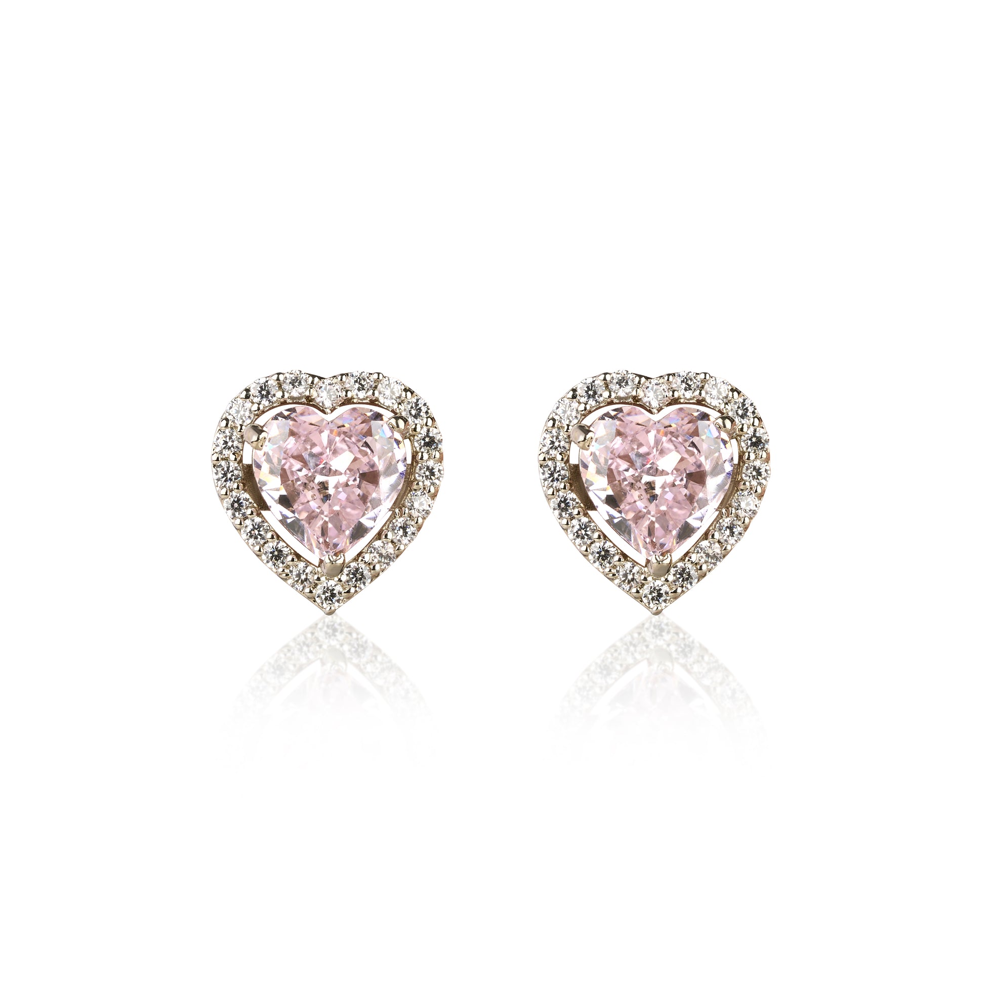 Rose Heart Studs